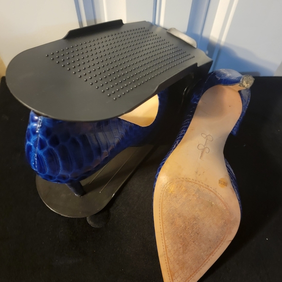 Jessica Simpson Blue Textured Heels - Picture 3 of 3